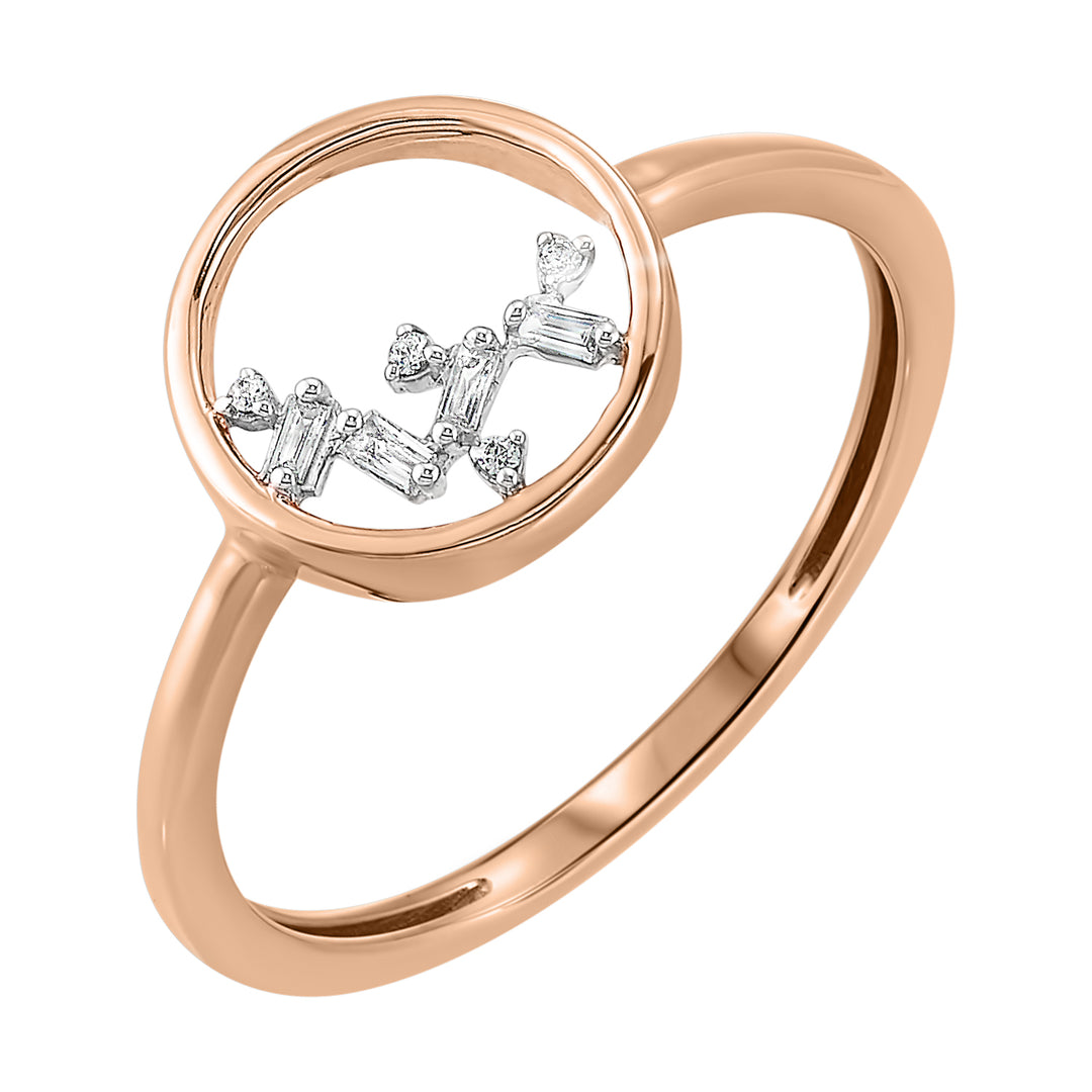 14Kt Rose Gold Diamond 1/25Ctw Ring
