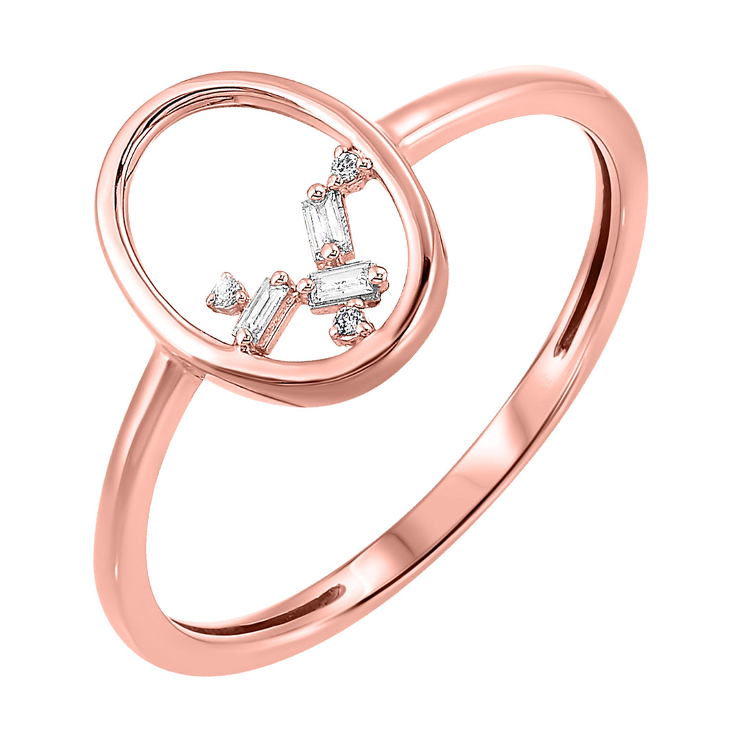 14Kt Rose Gold Diamond 1/50Ctw Ring