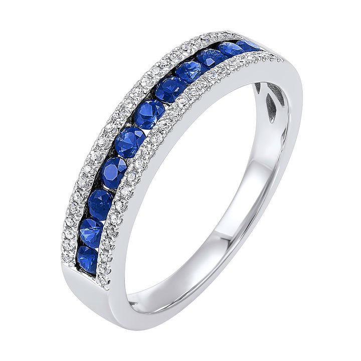 14Kt White Gold Diamond 1/8Ctw & Tanzanite 1/2Ctw Ring