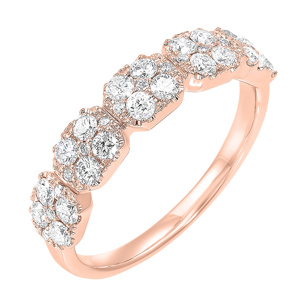 14Kt Rose Gold Diamond 3/4Ctw Ring