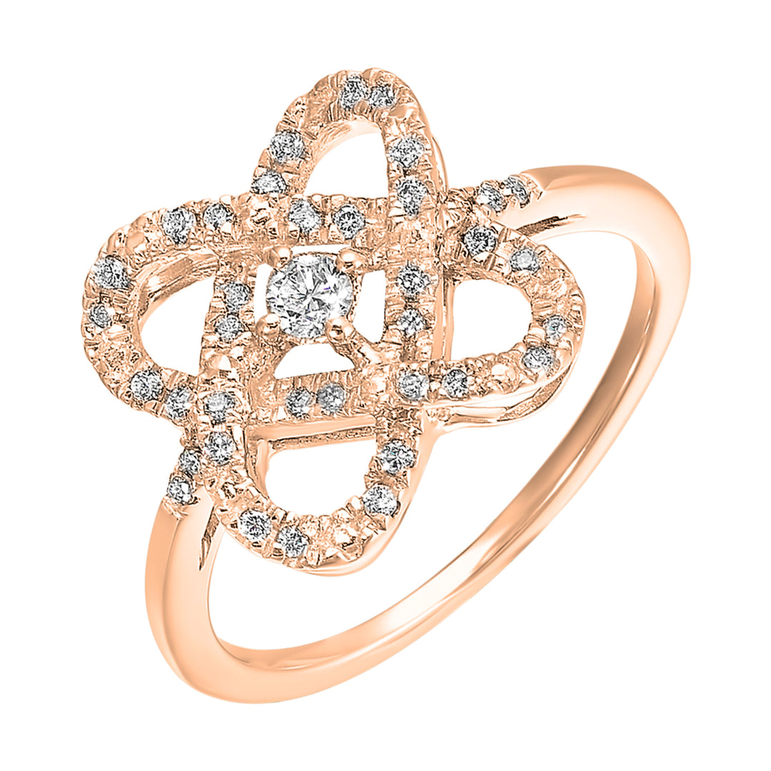 14Kt Rose Gold Diamond 1/4Ctw Ring