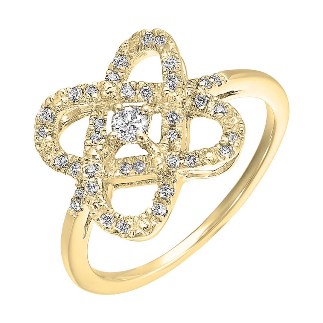 Silver Yellow Diamond 1/4Ctw Ring