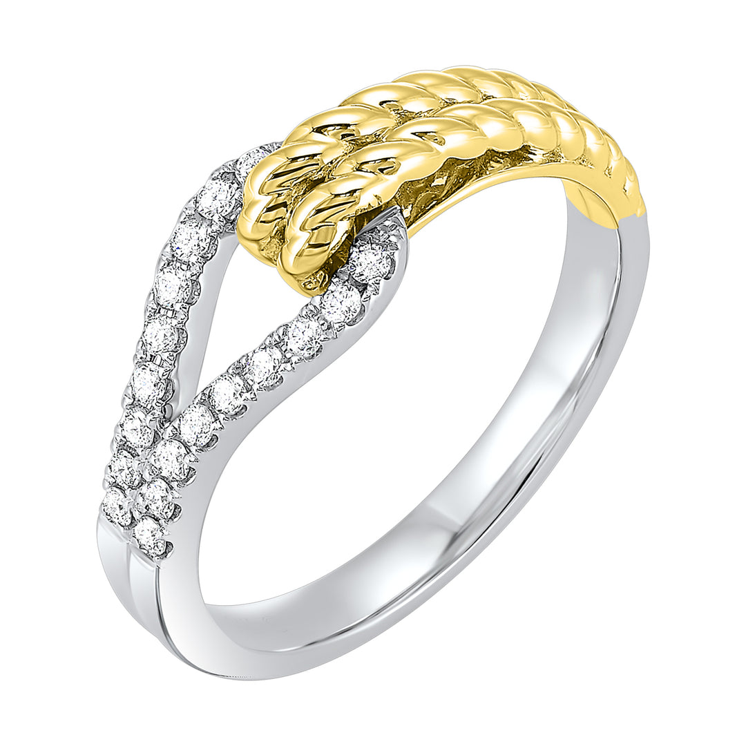 14Kt White Yellow Gold Diamond 1/6Ctw Ring