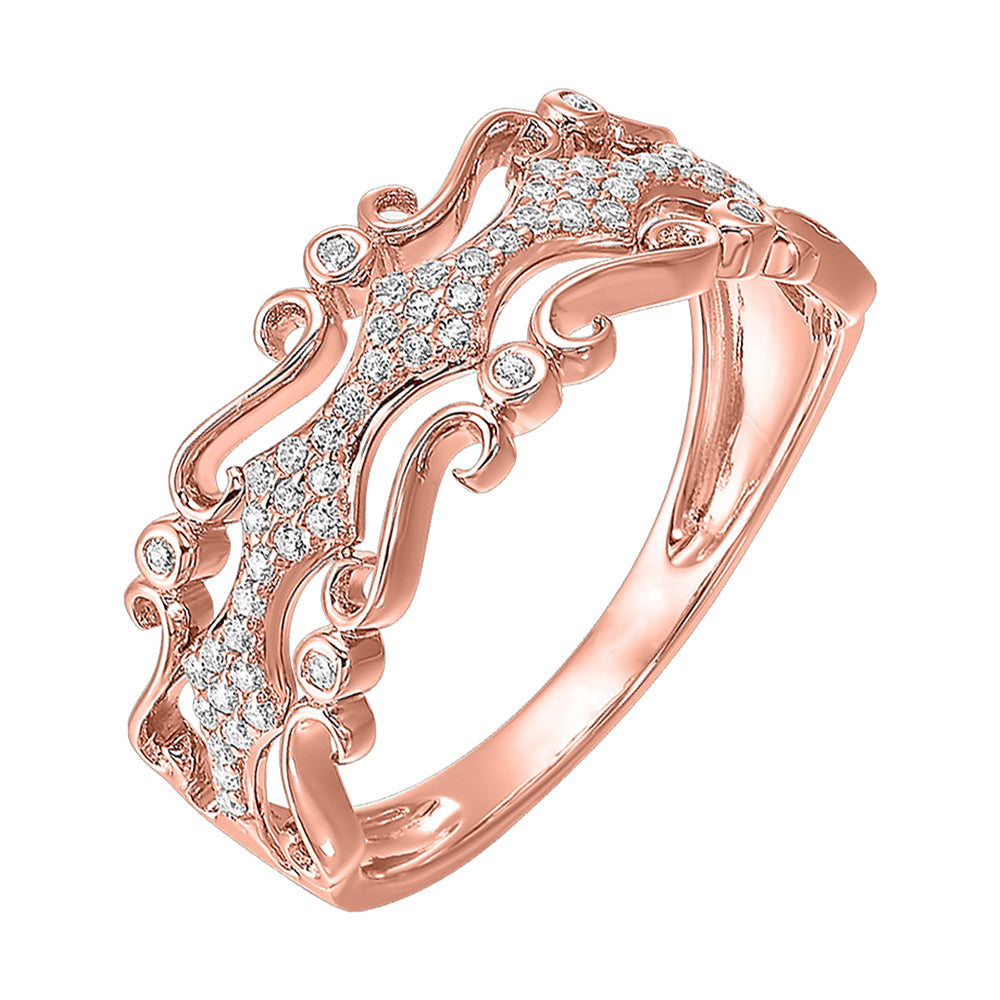 10Kt Rose Gold Diamond 1/5Ctw Ring