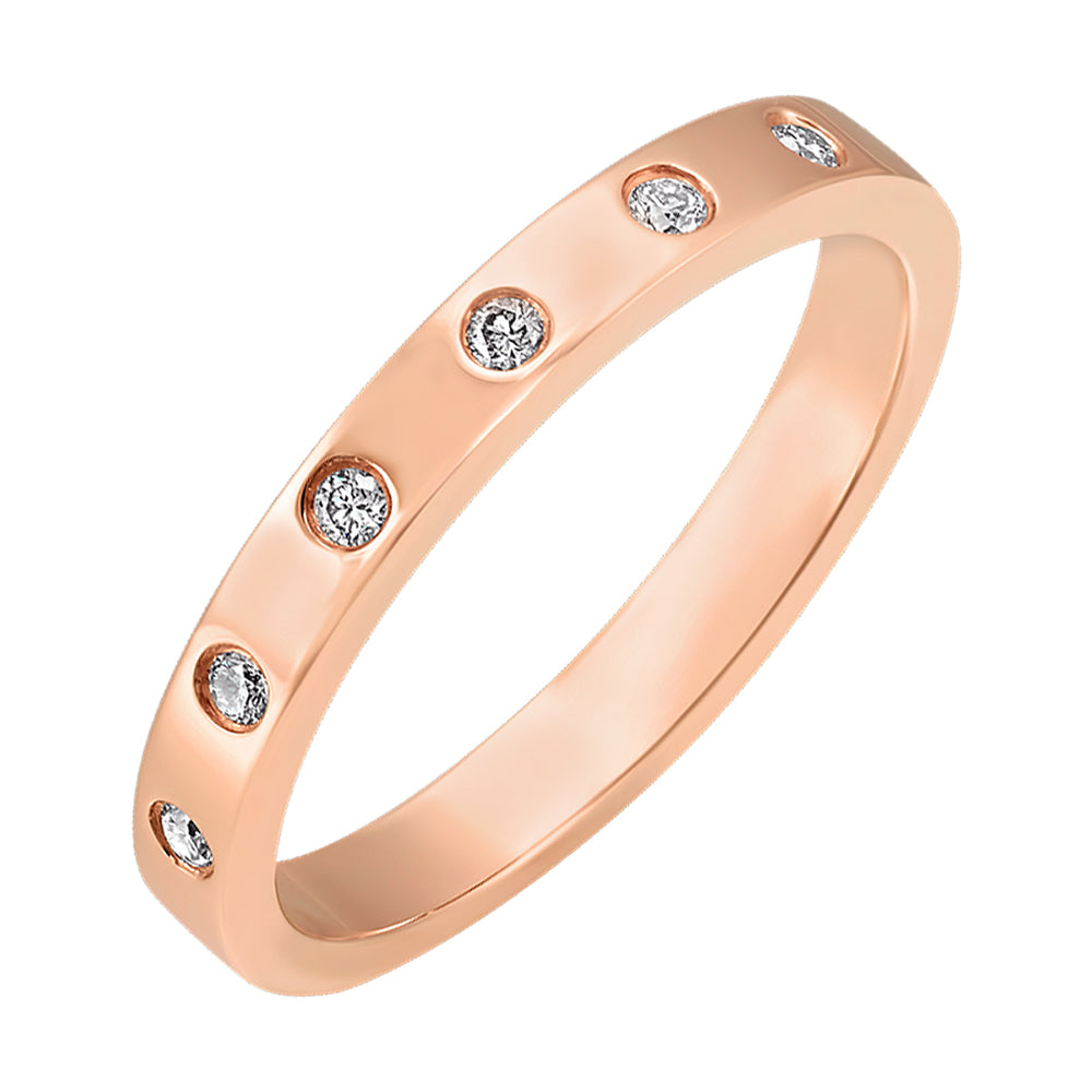 14Kt Rose Gold Diamond 1/10Ctw Ring