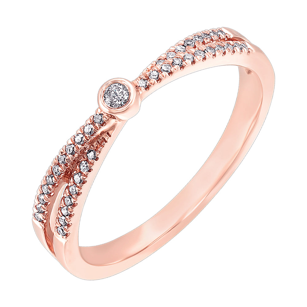 14Kt Rose Gold Diamond 1/10Ctw Ring