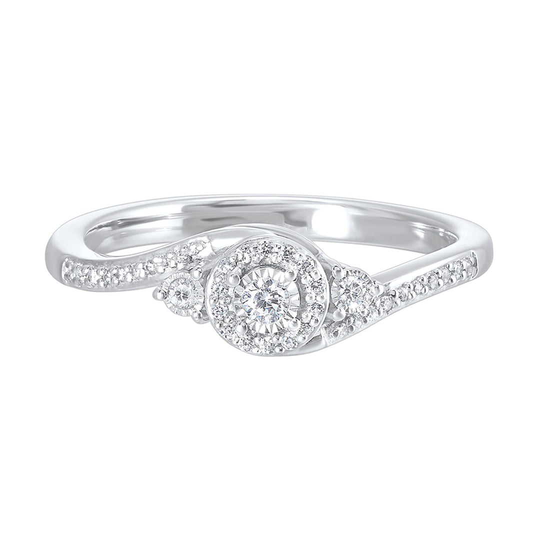 Silver Diamond 1/6Ctw Ring