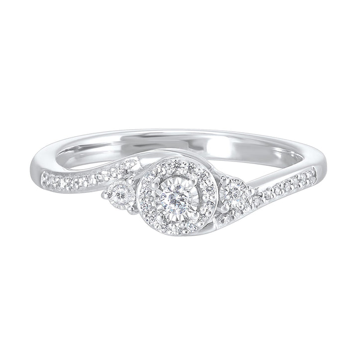 Silver Diamond 1/6Ctw Ring