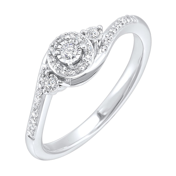 Silver Diamond 1/6Ctw Ring