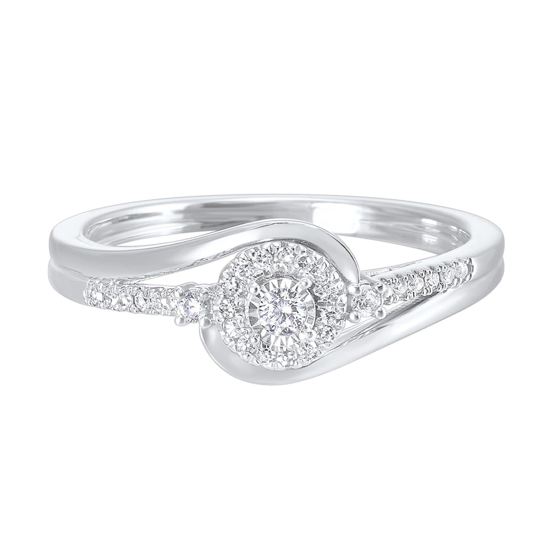 Silver Diamond 1/6Ctw Ring