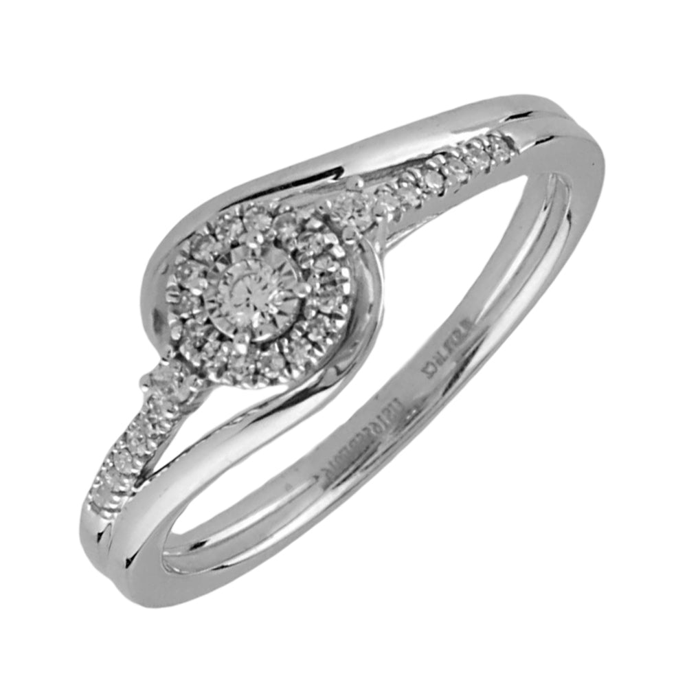 Silver Diamond 1/6Ctw Ring