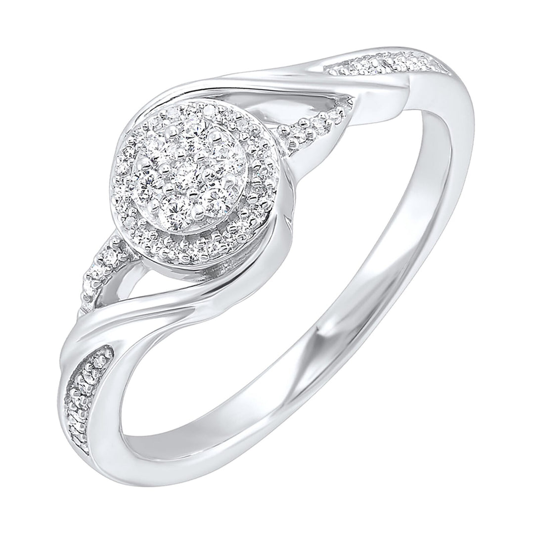 Silver Diamond 1/6Ctw Ring