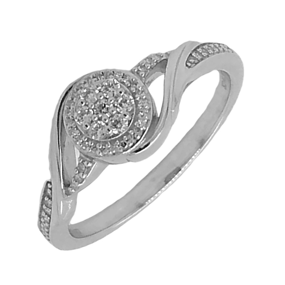 Silver Diamond 1/6Ctw Ring