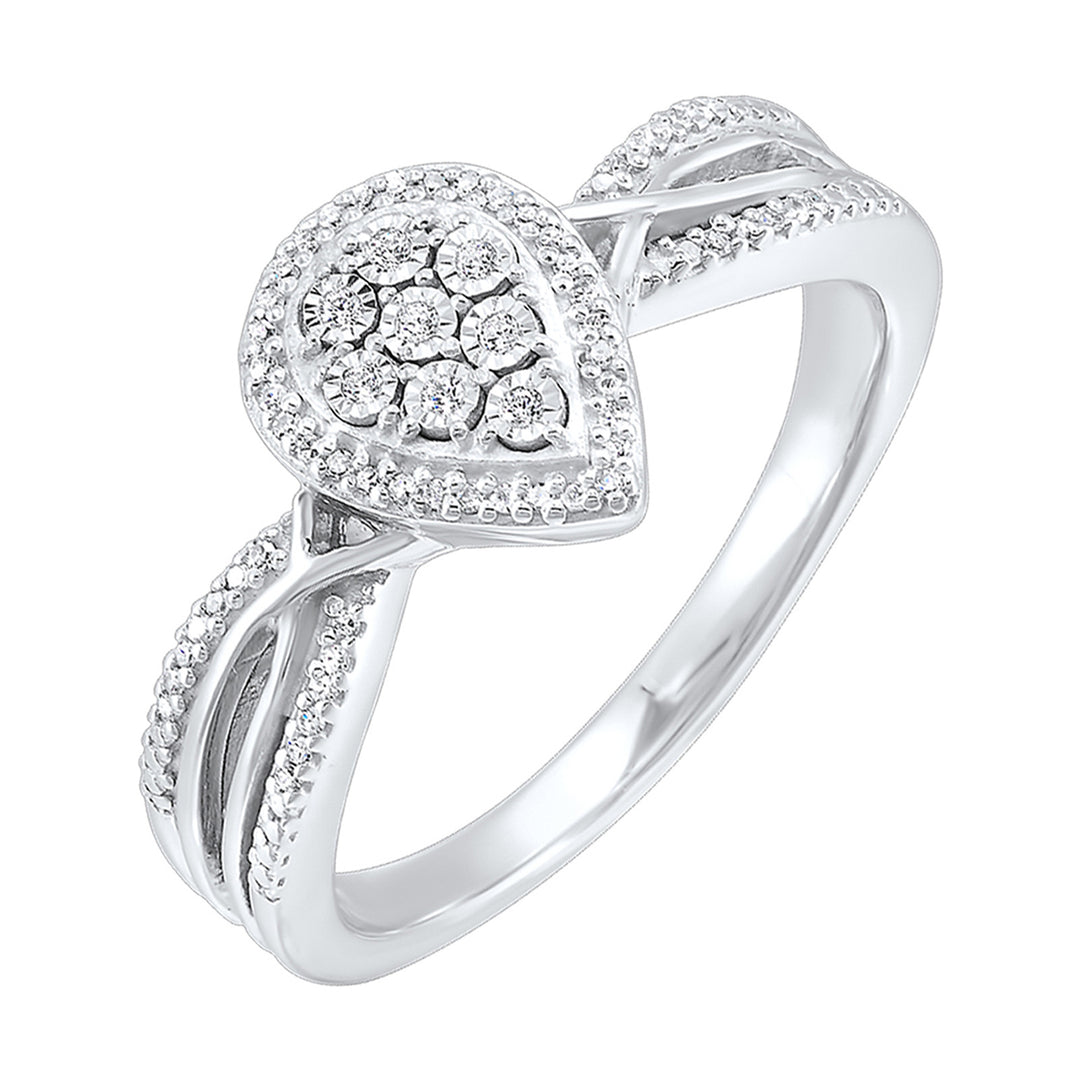 Silver Diamond 1/10Ctw Ring