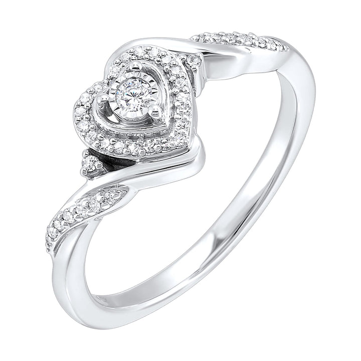 Silver Diamond 1/6Ctw Ring