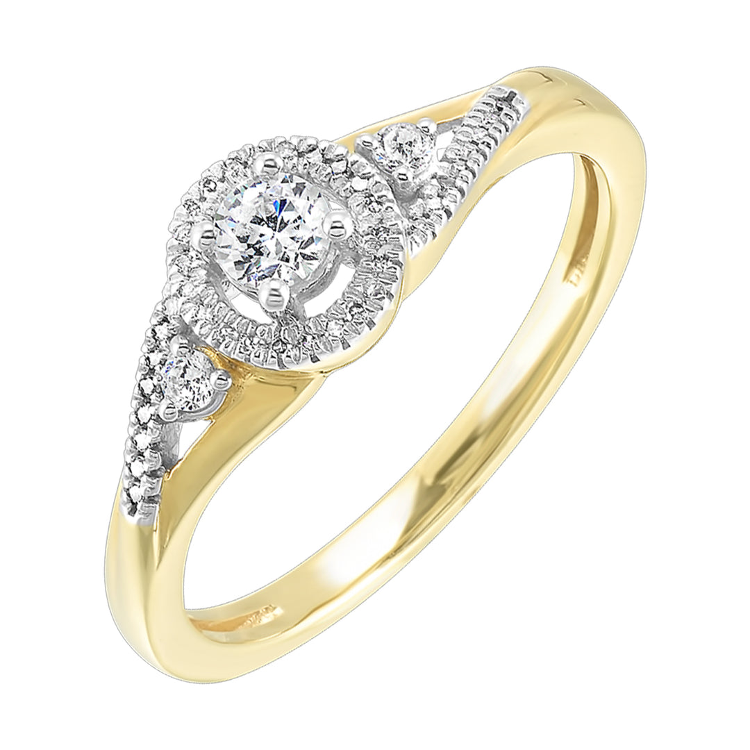 10Kt Yellow Gold Diamond 1/4Ctw Ring