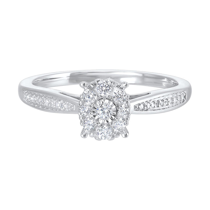 Silver Diamond 1/5Ctw Ring