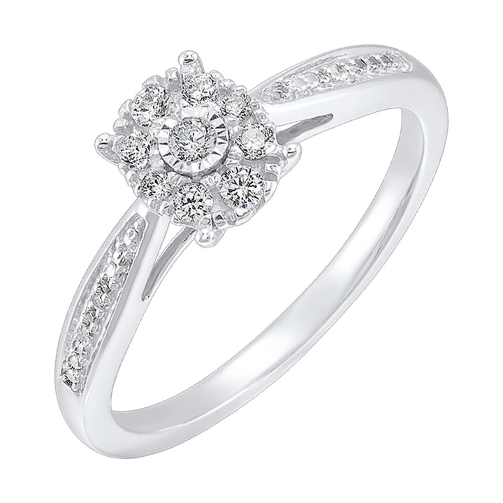 Silver Diamond 1/5Ctw Ring