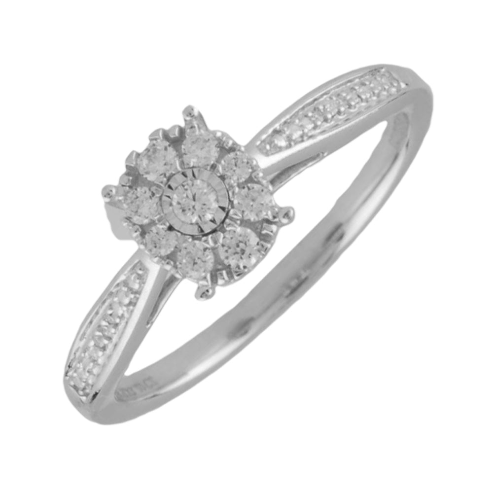 Silver Diamond 1/5Ctw Ring