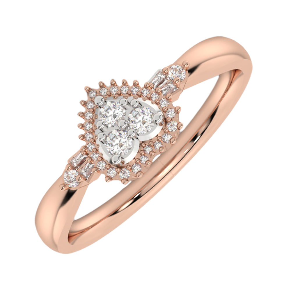 10Kt Rose Gold Diamond 1/5Ctw Ring