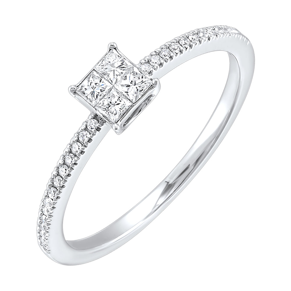 10Kt White Gold Diamond 1/5Ctw Ring