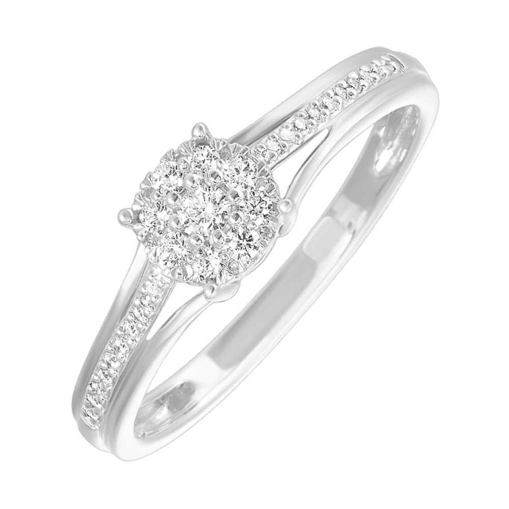 10Kt White Gold Diamond 1/5Ctw Ring