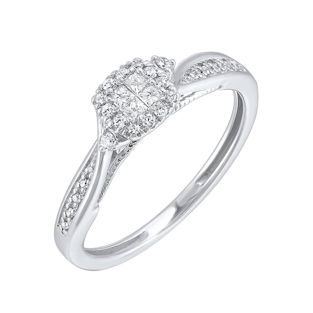 10Kt White Gold Diamond 1/5Ctw Ring