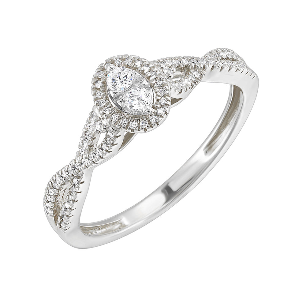 10Kt White Gold Diamond 1/5Ctw Ring