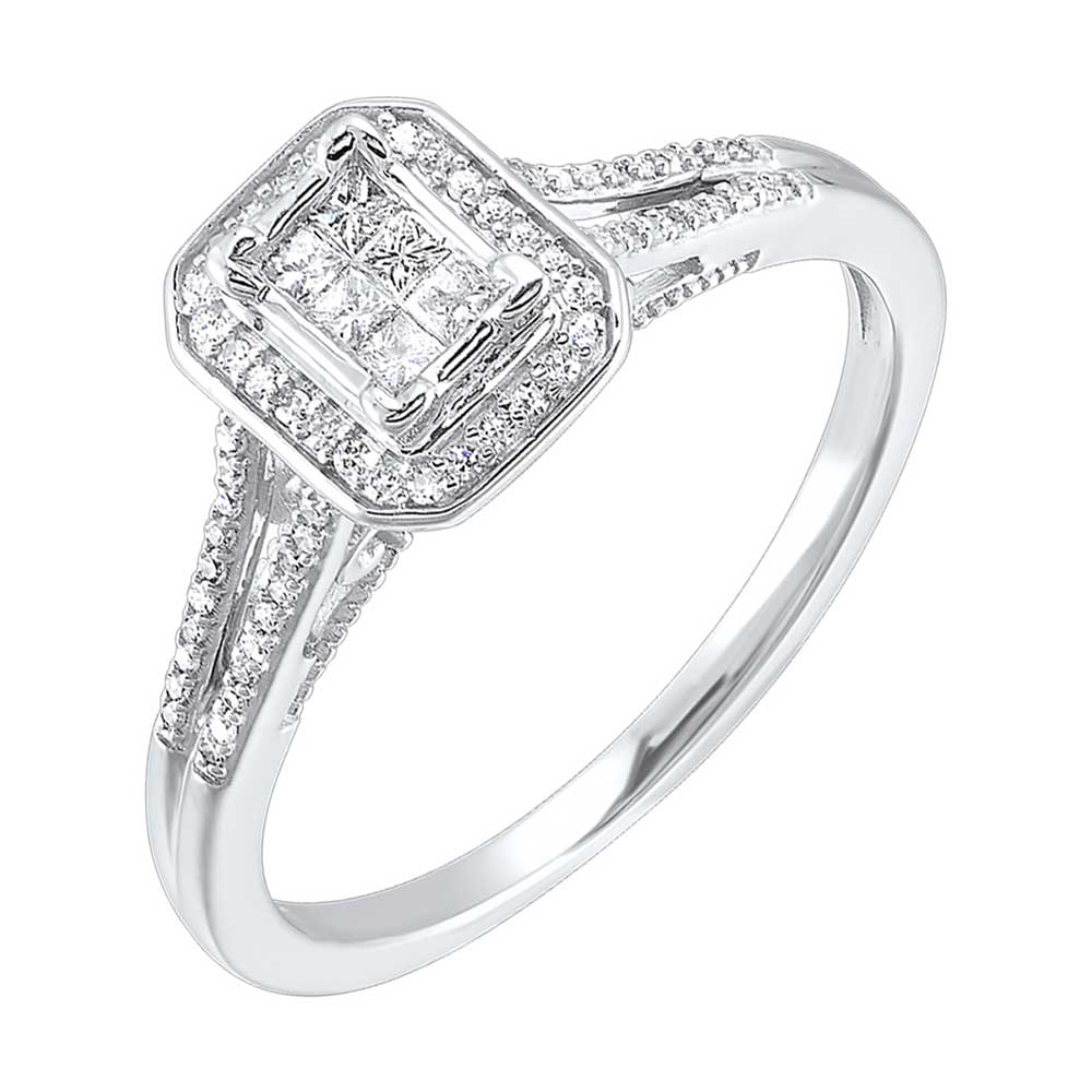 10Kt White Gold Diamond 1/4Ctw Ring