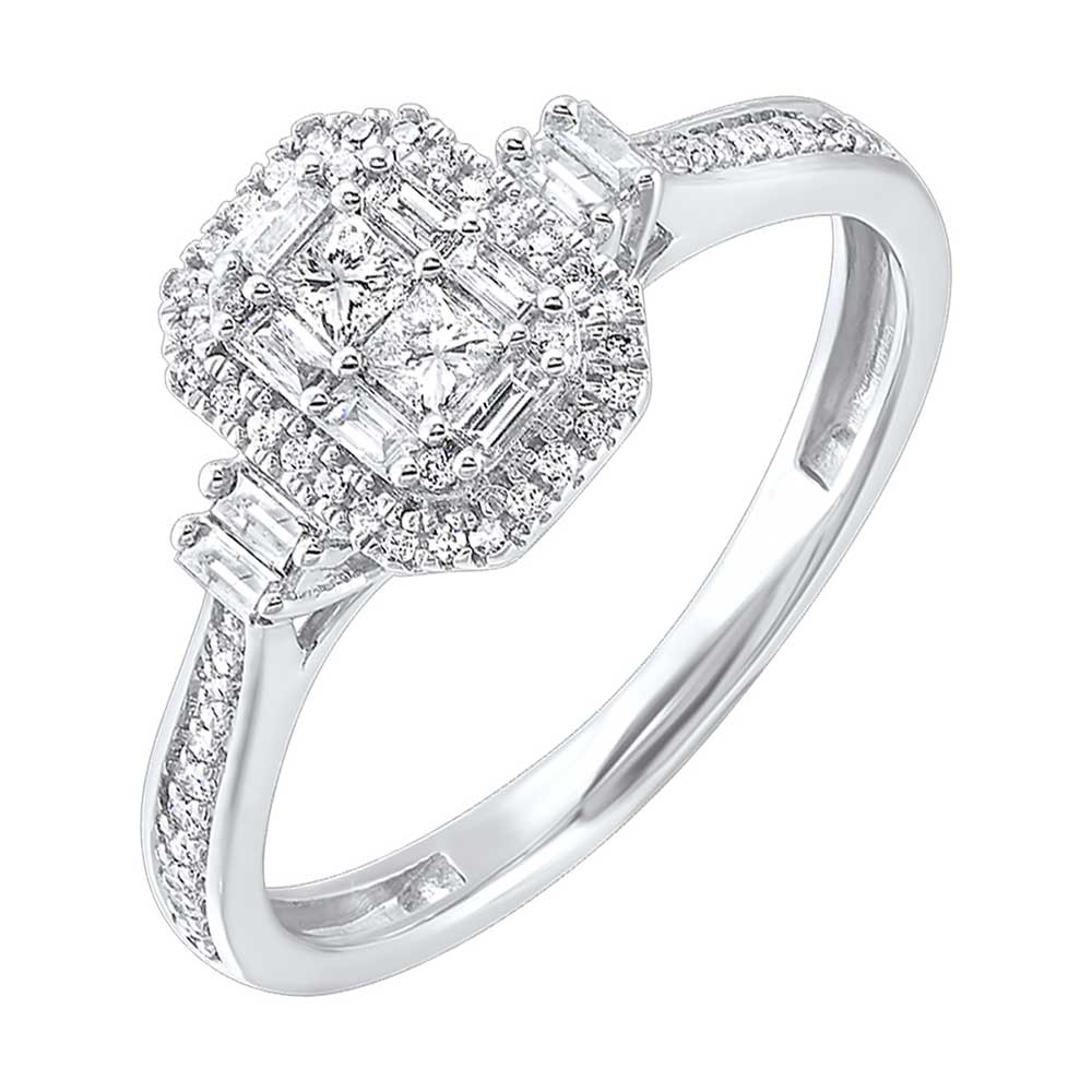 10Kt White Gold Diamond 1/4Ctw Ring