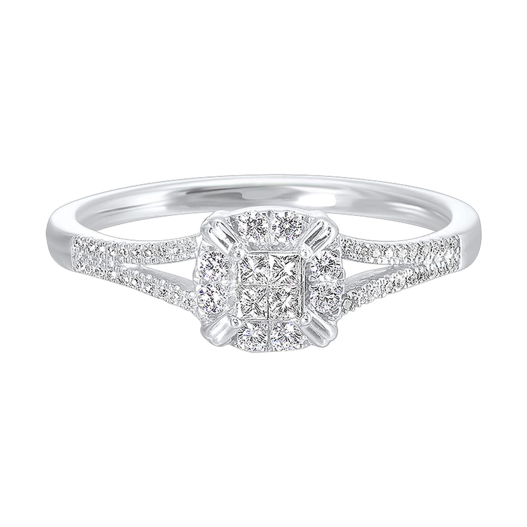 10Kt White Gold Diamond 1/5Ctw Ring