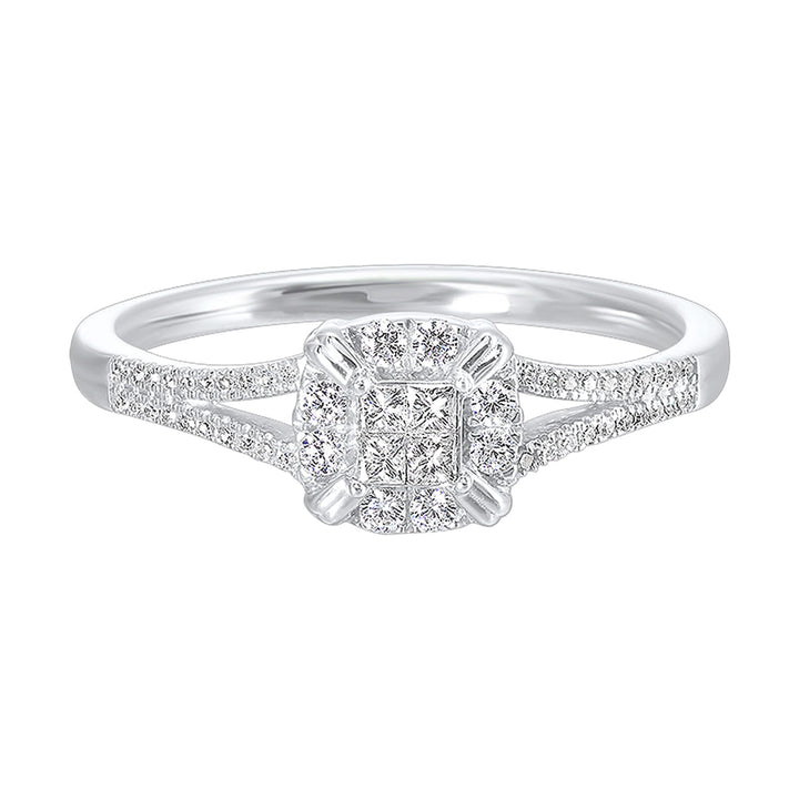 10Kt White Gold Diamond 1/5Ctw Ring