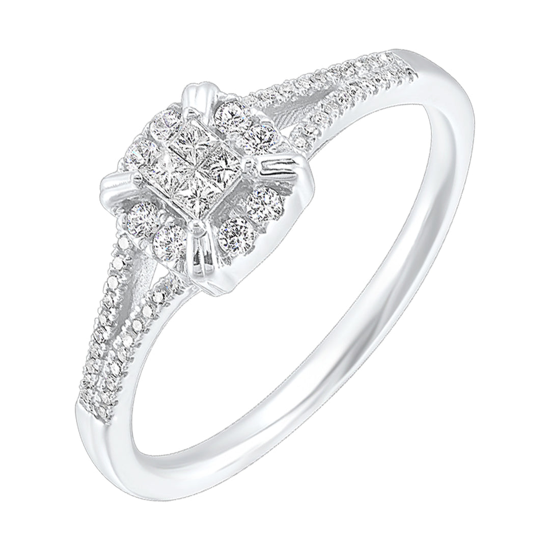 10Kt White Gold Diamond 1/5Ctw Ring