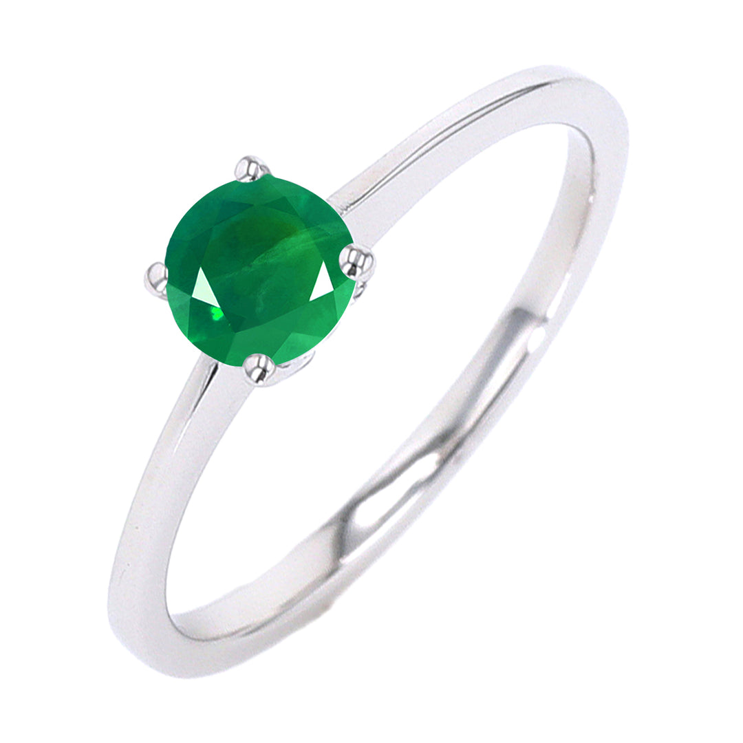 Silver Emerald 1/2Ctw Ring