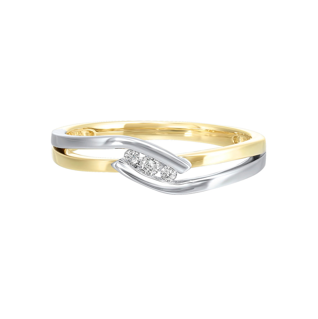 10Kt White Yellow Gold Diamond 1/15Ctw Ring