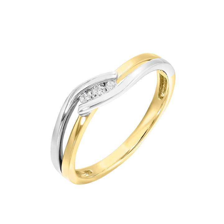 10Kt White Yellow Gold Diamond 1/15Ctw Ring