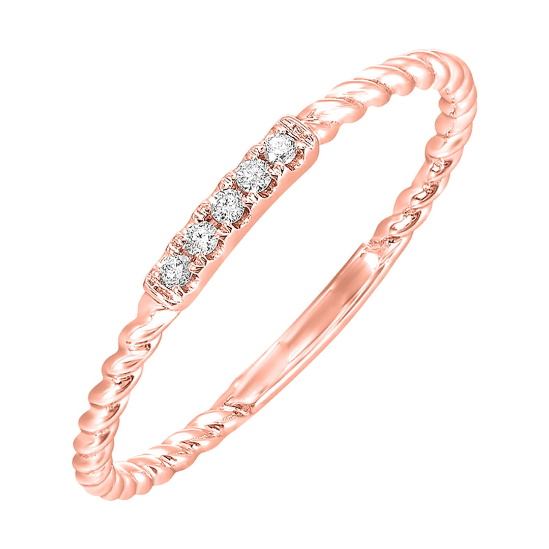 14Kt Rose Gold Diamond 1/25Ctw Ring