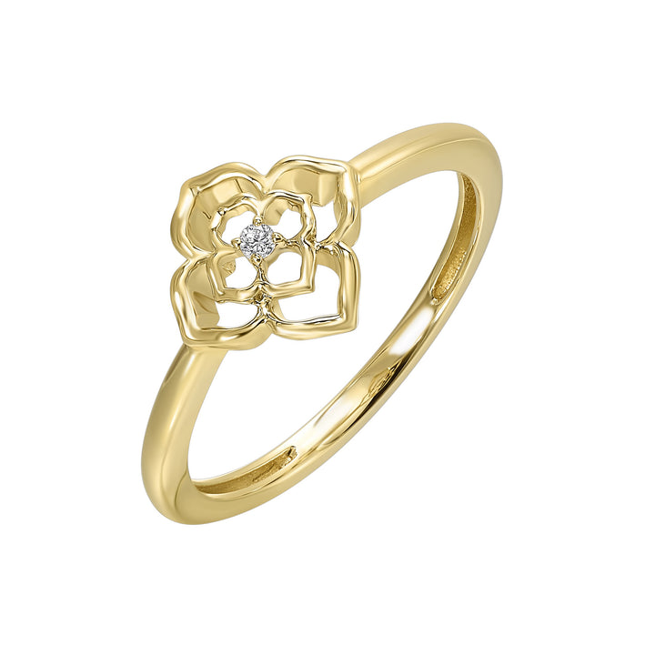 14Kt Yellow Gold Diamond 1/50Ctw Ring