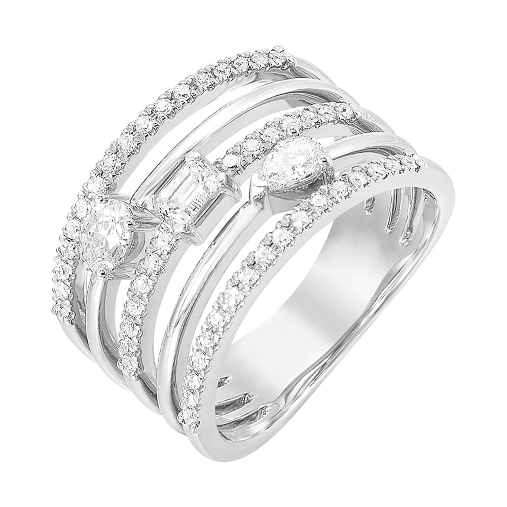 14Kt White Gold Diamond 3/4Ctw Ring