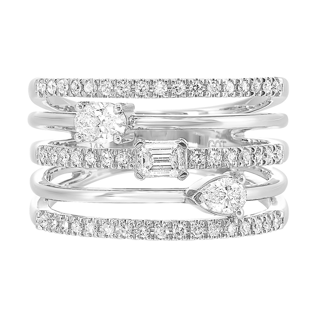 14Kt White Gold Diamond 3/4Ctw Ring