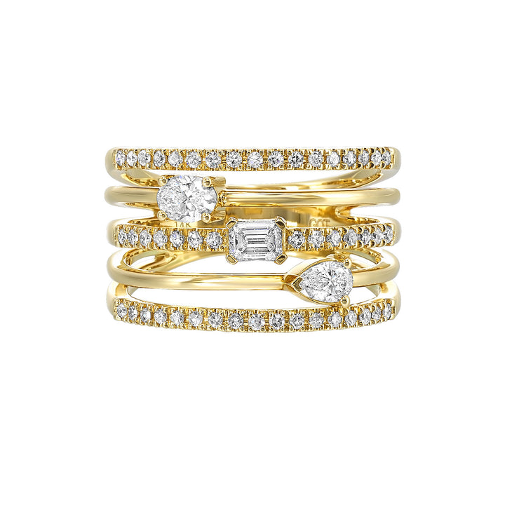 14Kt Yellow Gold Diamond 3/4Ctw Ring