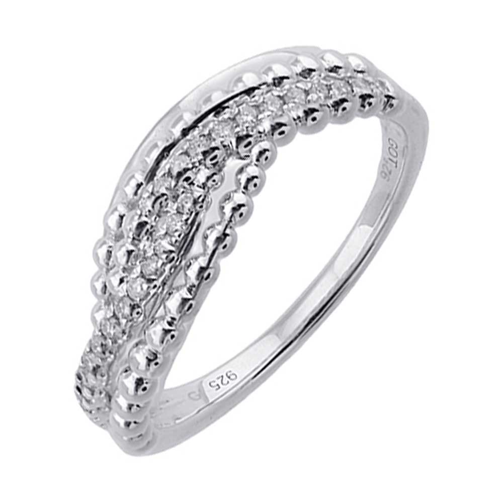 Silver Diamond 1/12Ctw Ring