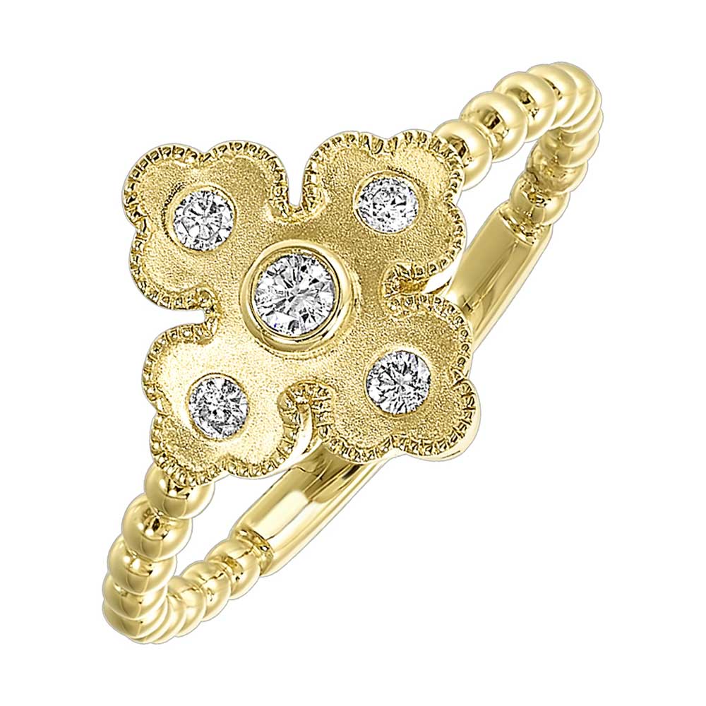 14Kt Yellow Gold Diamond 1/8Ctw Ring