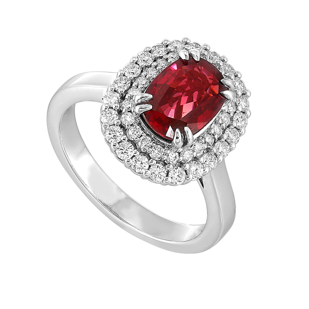 14Kt White Gold Diamond 1/2Ctw & Ruby 1 3/4Ctw Ring