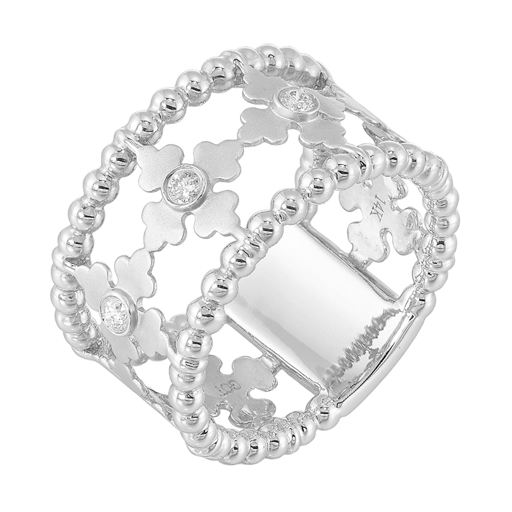 14Kt White Gold Diamond 1/10Ctw Ring