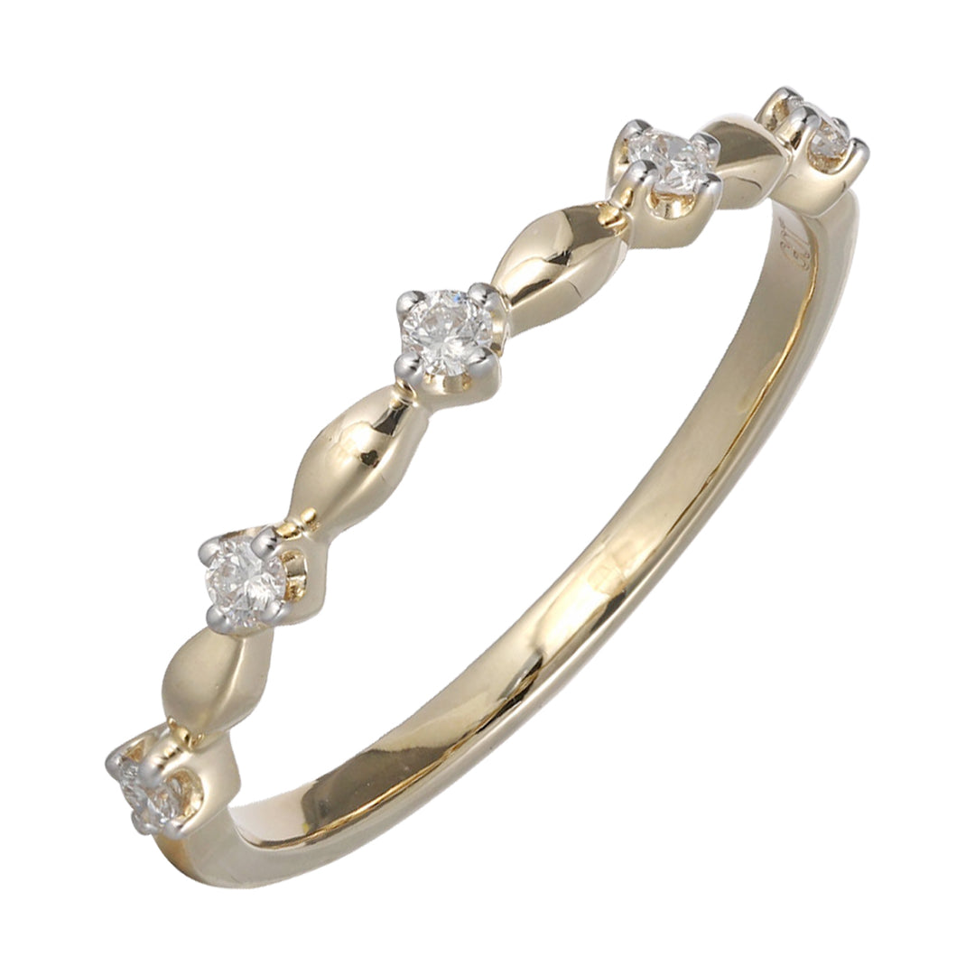 14Kt Yellow Gold Diamond 1/10Ctw Ring
