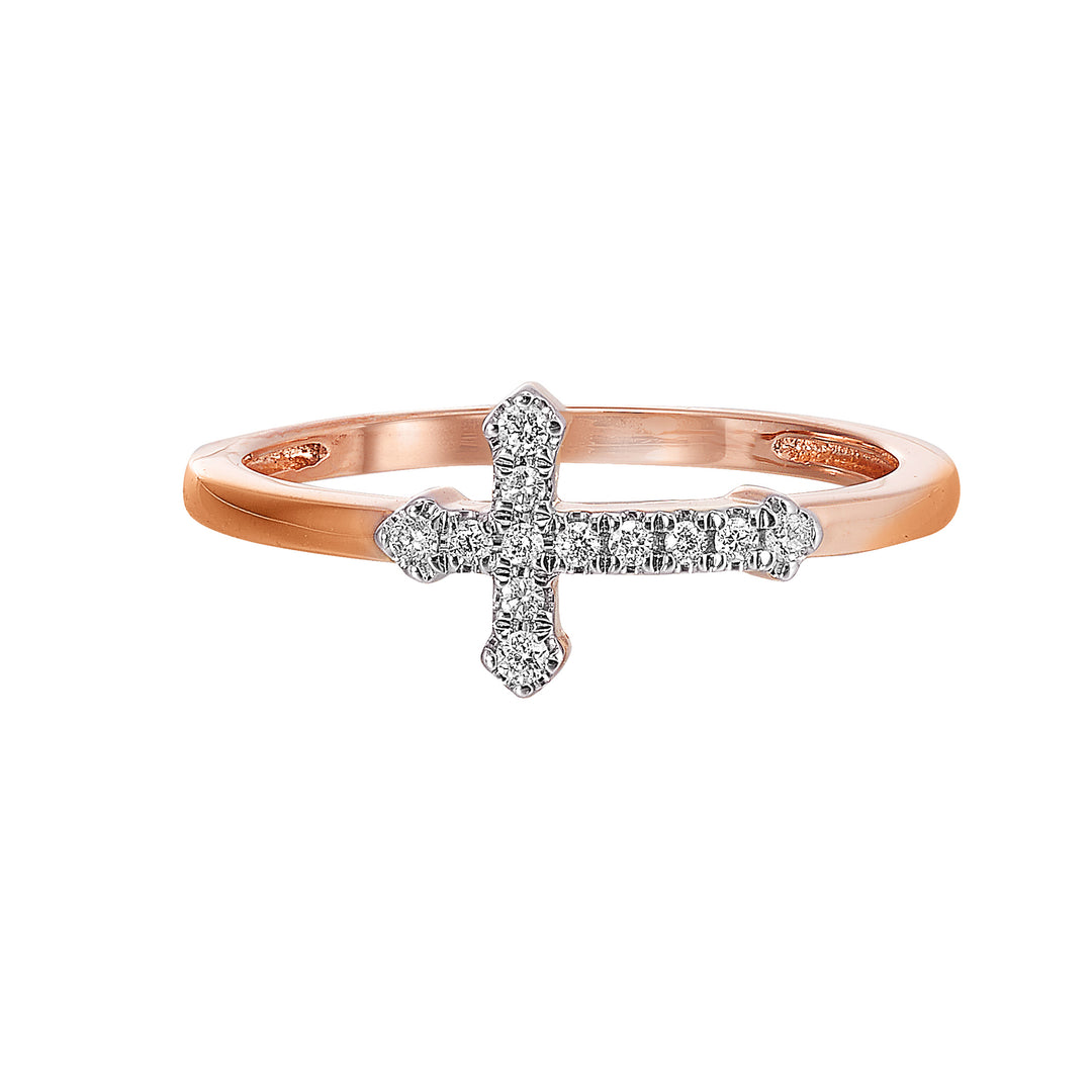 14Kt Rose Gold Diamond 1/10Ctw Ring