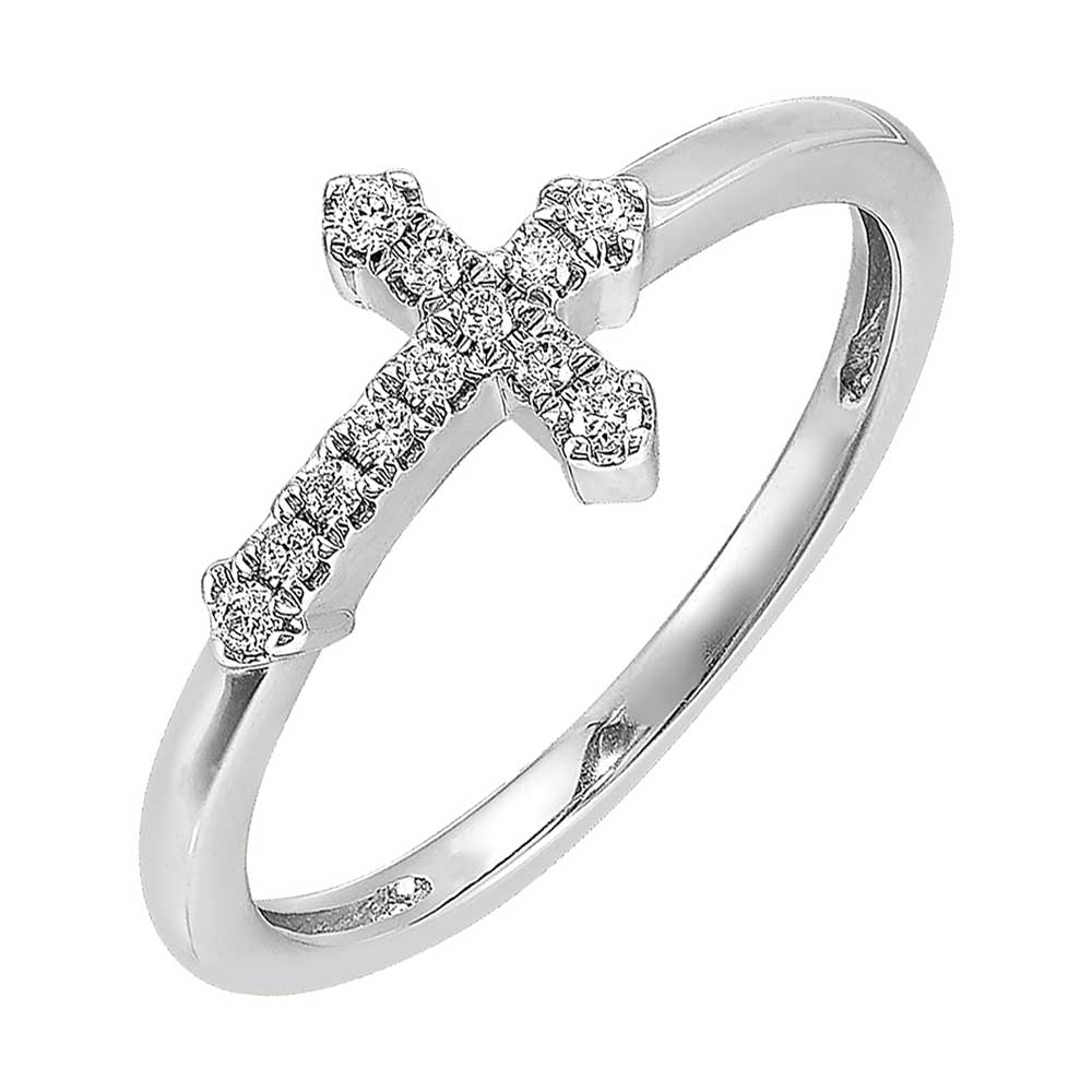 14Kt White Gold Diamond 1/12Ctw Ring