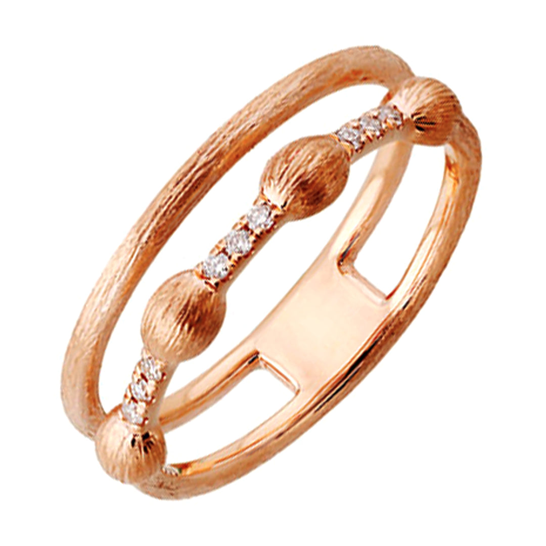 14Kt Rose Gold Diamond 1/20Ctw Ring