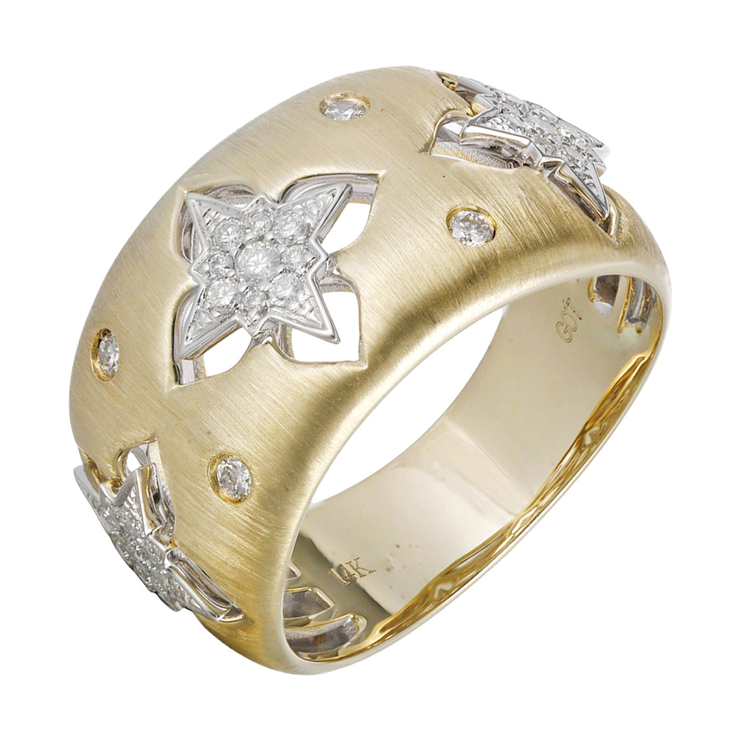 14Kt White Yellow Gold Diamond 1/4Ctw Ring